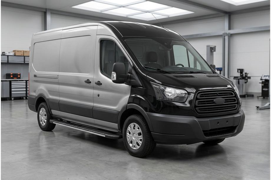 Ford Transit 2014– Bosphorus Grey zijsteps (set van 2, aluminium) L1 (Regular) Image