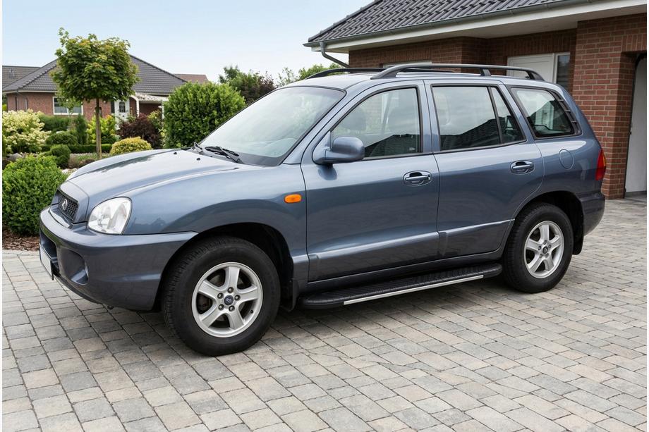 Hyundai Santa Fe 1 2000–2006 Bosphorus Grey zijsteps (set van 2, aluminium) Image