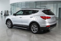 Hyundai Santa Fe 3 2012–2018 Bosphorus Grey zijsteps (set van 2, aluminium) foto 1