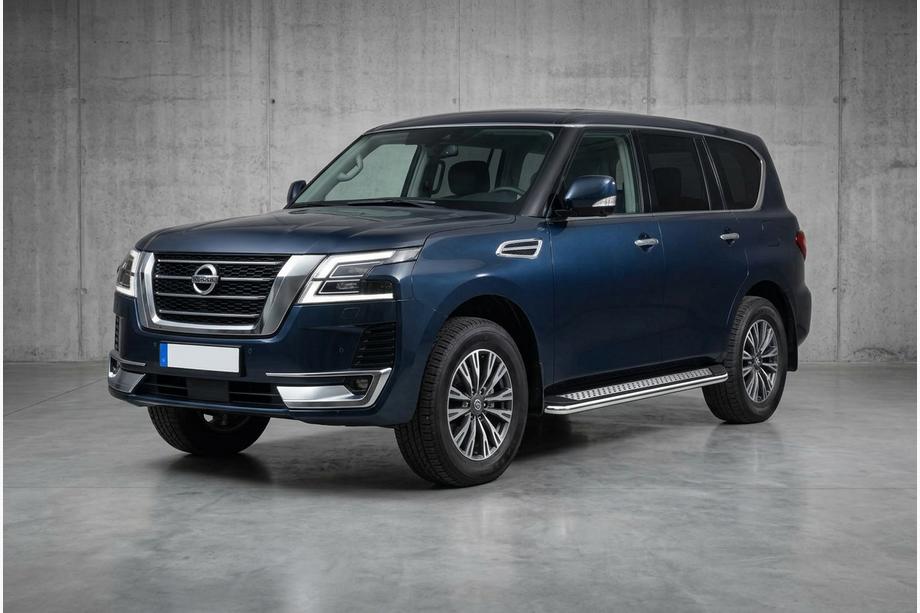 Nissan Patrol Y62 2010–2024 Zijtreden Maydos V2 (2 st., aluminium/RVS) Image