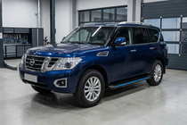 Nissan Patrol Y62 2010–2024 Maya Blue sidesteps (2 stuks, aluminium) foto 1