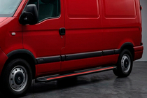 Opel Movano 2004–2010 Side steps Maya Red (2 stuks, aluminium) foto 1
