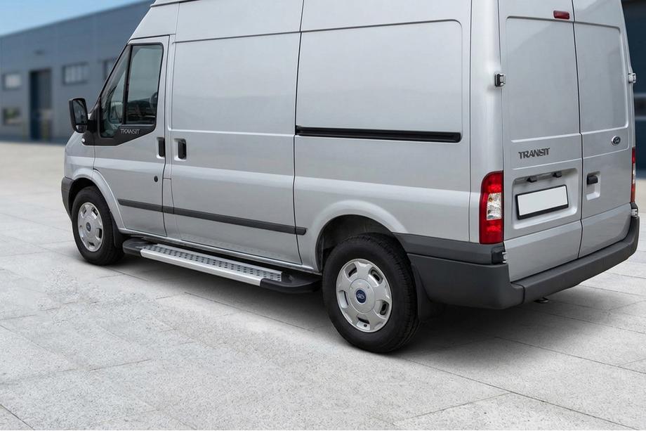 Ford Transit 2000–2014 Side steps New Vision Grey (2 stuks, aluminium) L1 (kort) Image