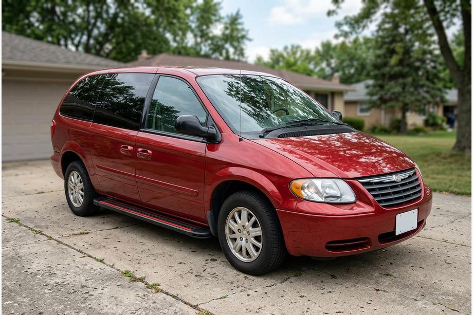 Chrysler Voyager 2001–2007 Side steps Maya Red (2 stuks, aluminium) Image