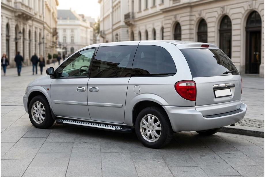 Chrysler Voyager 2001–2007 Line side steps (set van 2, aluminium) Image
