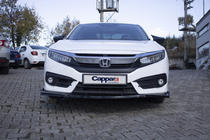Honda Civic Sedan X 2016–2021 Voorbumper lip spoiler V1 (zwart) foto 5
