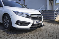 Honda Civic Sedan X 2016–2021 Voorbumper lip spoiler V1 (zwart) foto 7