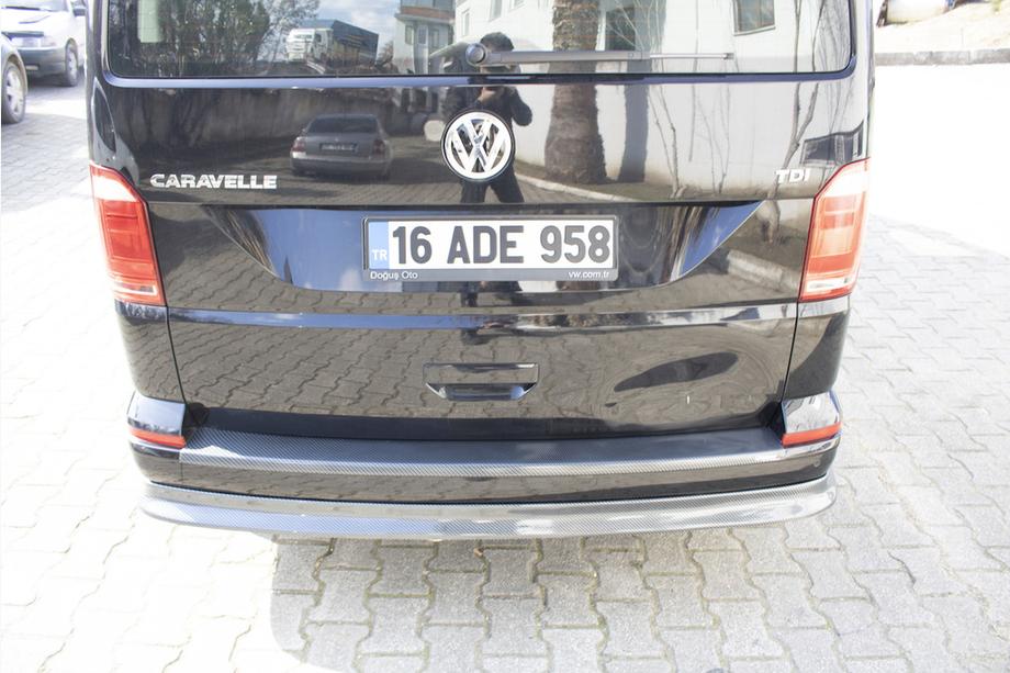 Volkswagen T6 2015–2024 Achterbumper diffuser EuroCap carbonlook (ABS) Foto 4