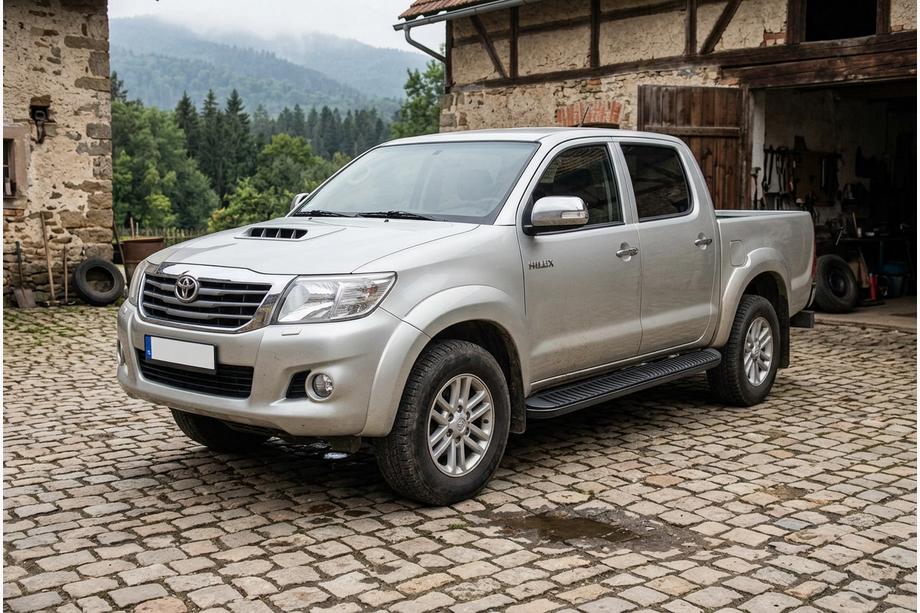 Toyota Hilux 2006–2015 Side steps Tayga Black (2 stuks, aluminium) Image