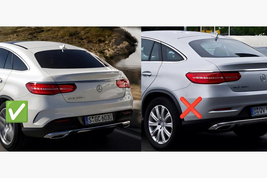 Mercedes GLE Coupé C292 2015–2019 Premium spatlappen zonder sideskirts (set van 4) Foto 6