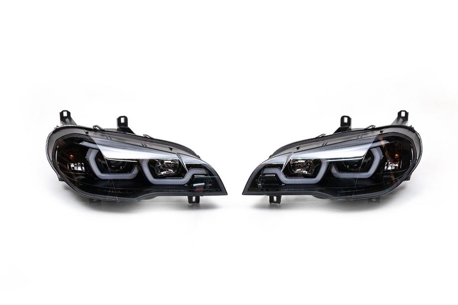 BMW X5 E70 2007–2013 Koplampen met LED-verlichting (2 stuks, donker) Foto 2