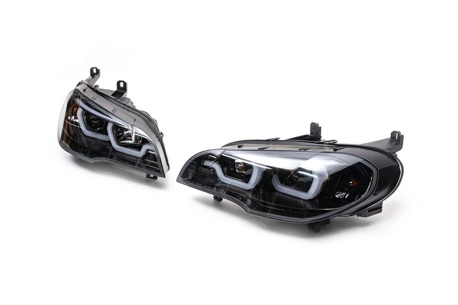 BMW X5 E70 2007–2013 Koplampen met LED-verlichting (2 stuks, donker) Foto 1
