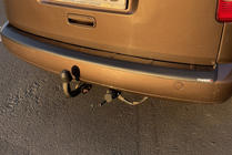 Volkswagen Caddy 2004–2010 RVS-look achterbumperbeschermer (ABS) foto 4
