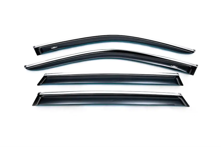 BMW X5 E70 2007–2013 Raamwindschermen met chroomlijst (4 stuks, HIC) Image