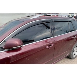 Raamwindschermen met chromen sierlijst SW (4 stuks, HIC) Skoda Superb 2009–2015 foto 1