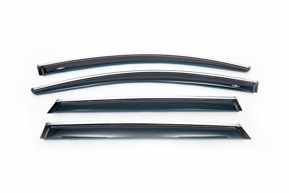 Skoda Superb 2009–2015 Raamwindschermen met chromen sierlijst SW (4 stuks, HIC) Foto 4
