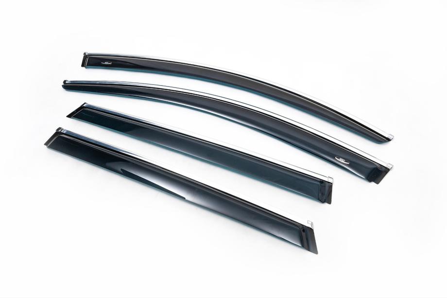 Skoda Superb 2009–2015 Raamwindschermen met chromen sierlijst SW (4 stuks, HIC) Foto 6