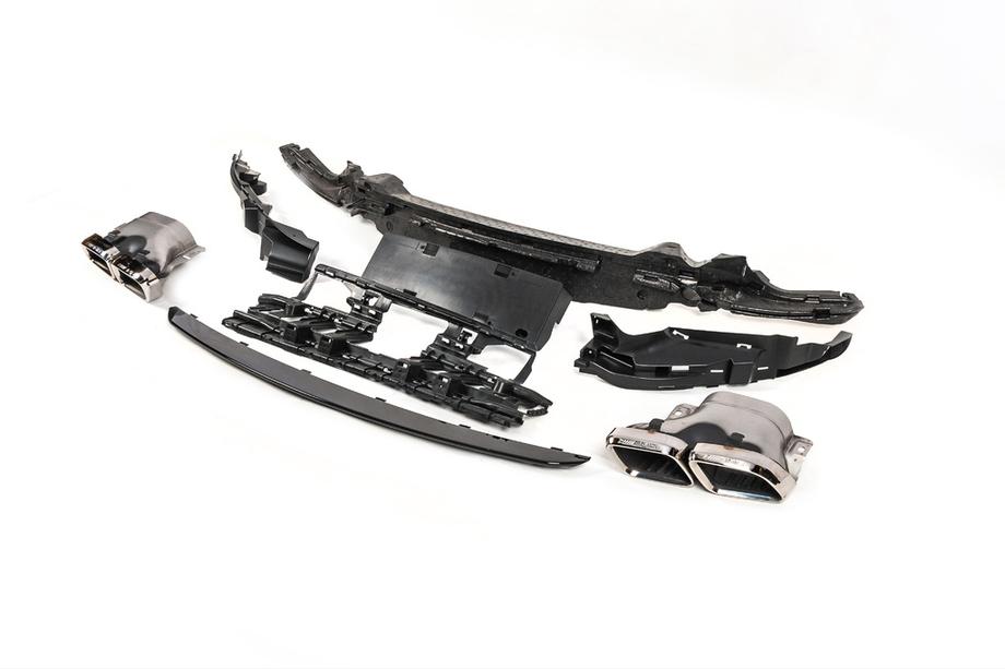 Mercedes C-klasse W205 2014–2021 Bodykit set met volledige achterbumper (Black Mamba C63GT-design) Foto 17