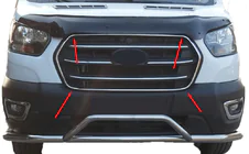 Ford Transit 2014– Grillomlijsting (2019+, 4-delig, RVS) foto 1