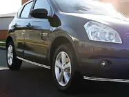 Nissan Qashqai 2007–2010 Dubbele sidebars (2 stuks, RVS) foto 3