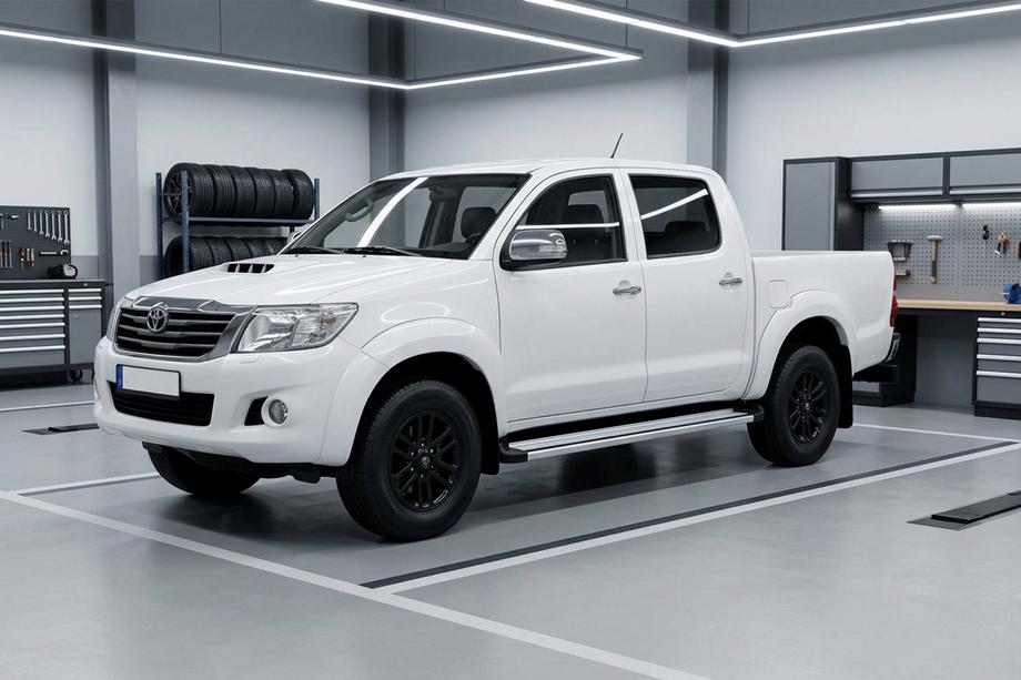 Toyota Hilux 2006–2015 Side steps Maya V4 (2 st., aluminium) Image