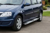 Dacia Logan MCV 2004–2014 Mevsim Grey side steps (2 stuks, aluminium) foto 1