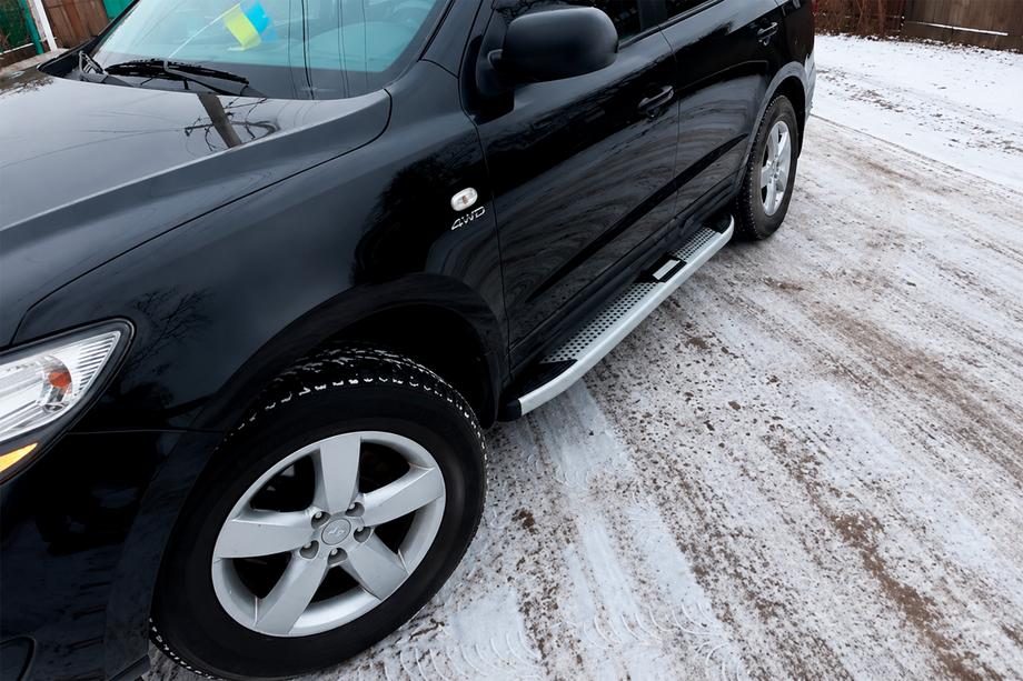 Hyundai Santa Fe 2 2006–2012 Mevsim Grey side steps (2 stuks, aluminium) Image