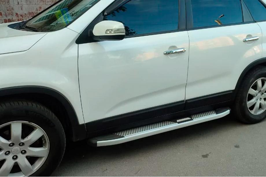 Kia Sorento II XM 2009–2014 Mevsim Grey side steps (2 stuks, aluminium) 2010-2013 Image