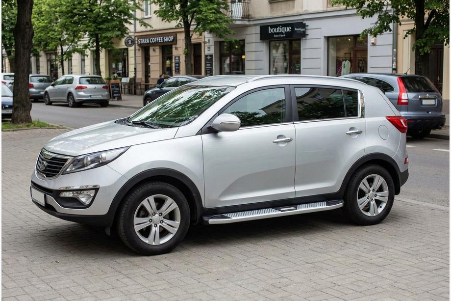 Kia Sportage 2010–2015 Mevsim Grey side steps (2 stuks, aluminium) Image