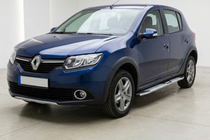 Renault Sandero 2013–2022 Mevsim Grey side steps (2 stuks, aluminium) foto 1