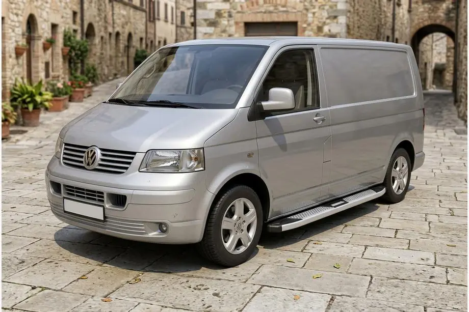 Volkswagen T5 Transporter 2003–2010 Mevsim Grey side steps (2 stuks, aluminium) Image