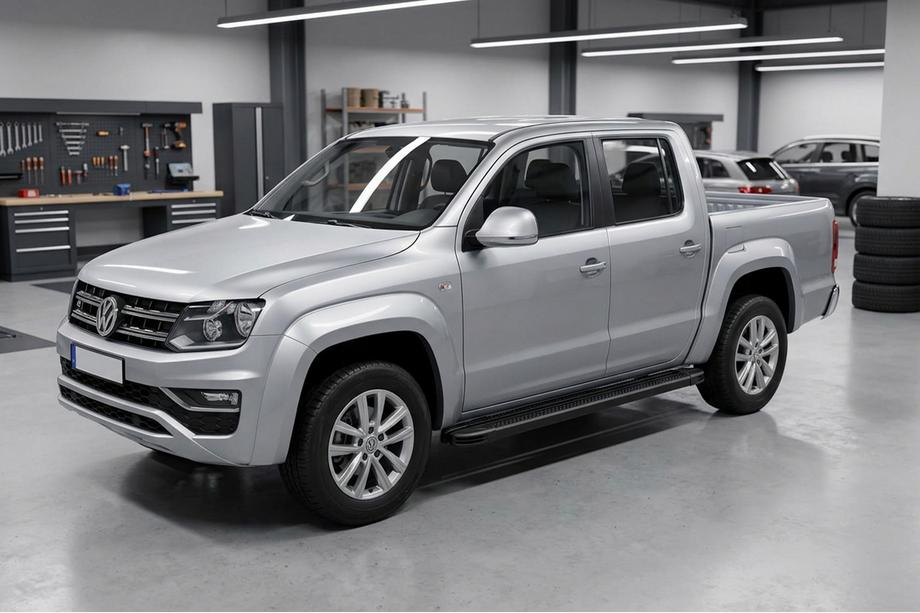 Volkswagen Amarok 2010–2022 Maya V2 Black side steps (2 stuks, aluminium) Image
