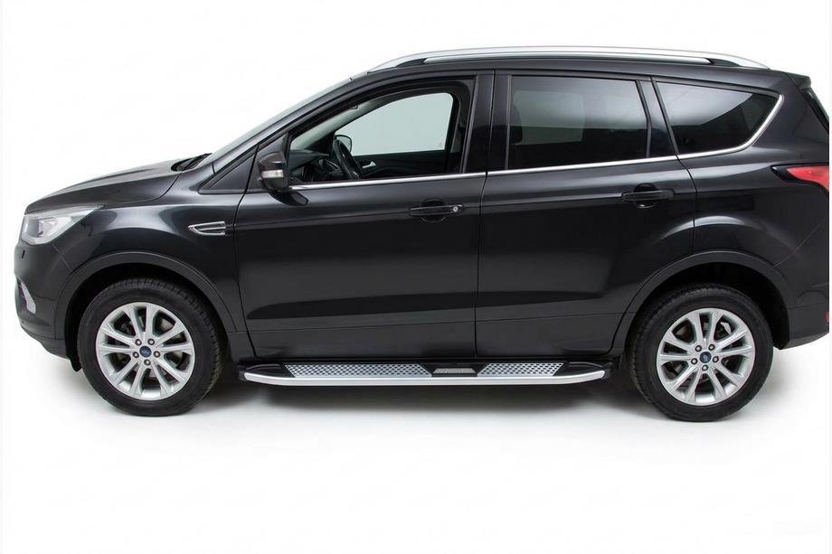 Ford Kuga/Escape 2013–2019 Mevsim Grey side steps (2 stuks, aluminium) Met zwarte deurlijsten Image