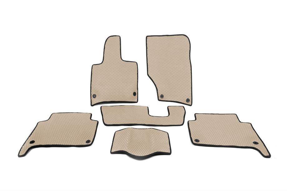 Audi Q7 2005–2015 EVA automatten (beige) 2 rijen (5 matten) Image