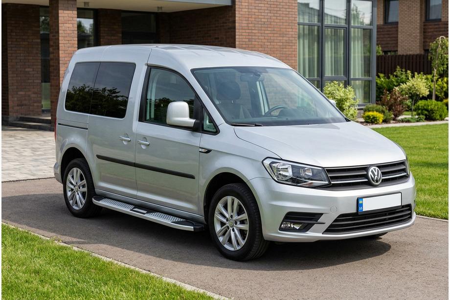 Volkswagen Caddy 2015–2020 Mevsim Grey side steps (2 stuks, aluminium) standaard uitvoering Image