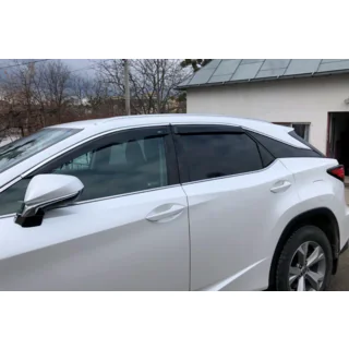 Winddeflectors met chroomstrip Short (4 stuks, HIC)
