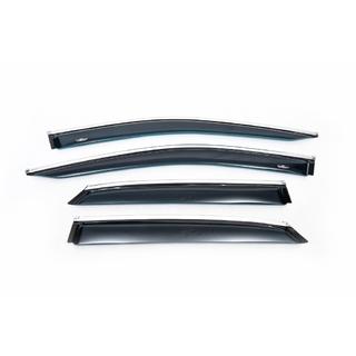 Winddeflectors met chroomstrip Short (4 stuks, HIC) foto 3