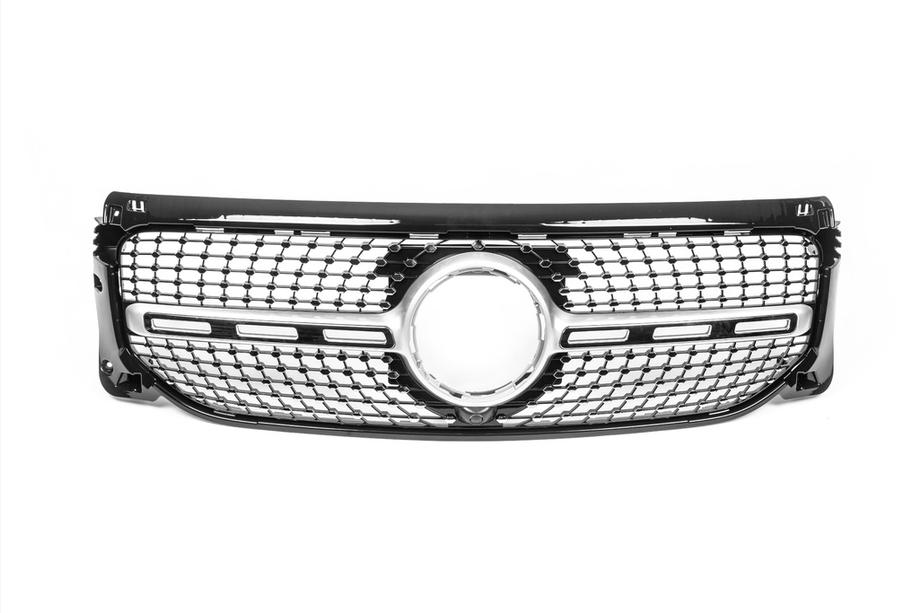 Mercedes GLB X247 2019– Voorgrille Diamond Silver (voor Base 2019-2023) Met camerabevestiging Foto 2