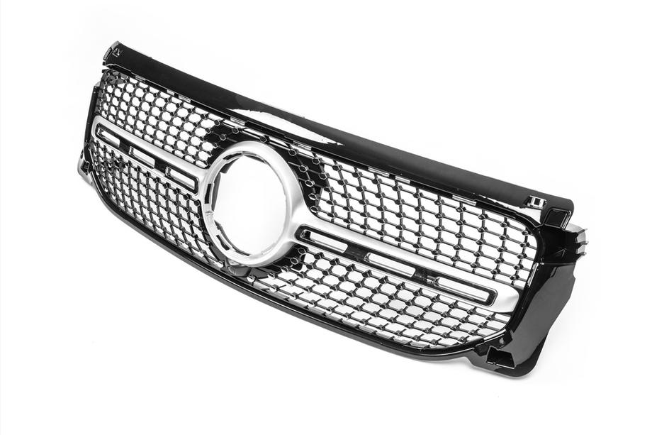 Mercedes GLB X247 2019– Voorgrille Diamond Silver (voor Base 2019-2023) Met camerabevestiging Foto 8