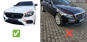 Mercedes E-class W213 2016–2023 Voorgrille Diamond Silver (voor Avantgarde/AMG-Line/E43 AMG/E53 AMG 2016-2020) Zonder camera-uitsparing foto 5