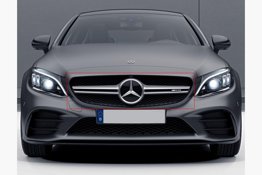 Mercedes C-klasse W205 2014–2021 AMG Silver voorgrille (voor Avantgarde/AMG-Line/C43 AMG) Image