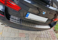 BMW 5 Serie F10/F11 2010–2016 Achterbumper beschermlijst Carmos (SW, RVS) foto 1