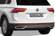 Volkswagen Tiguan 2016–2023 Sierlijsten met uitlaatsierstuk-imitatie 2020+ (3 stuks, RVS) foto 1