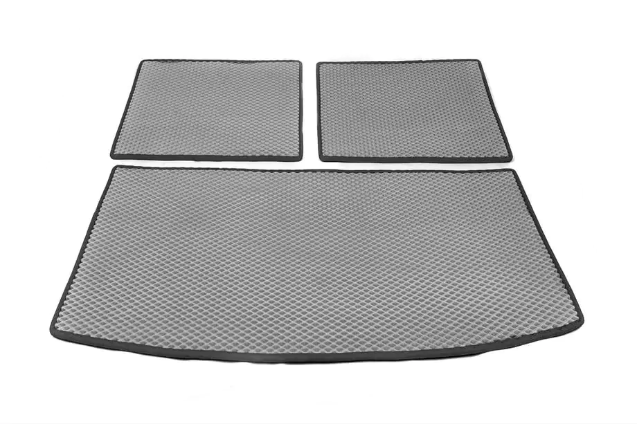Audi Q7 2005–2015 Kofferbakmat, 3-delig (EVA, grijs) (7-zits) Image