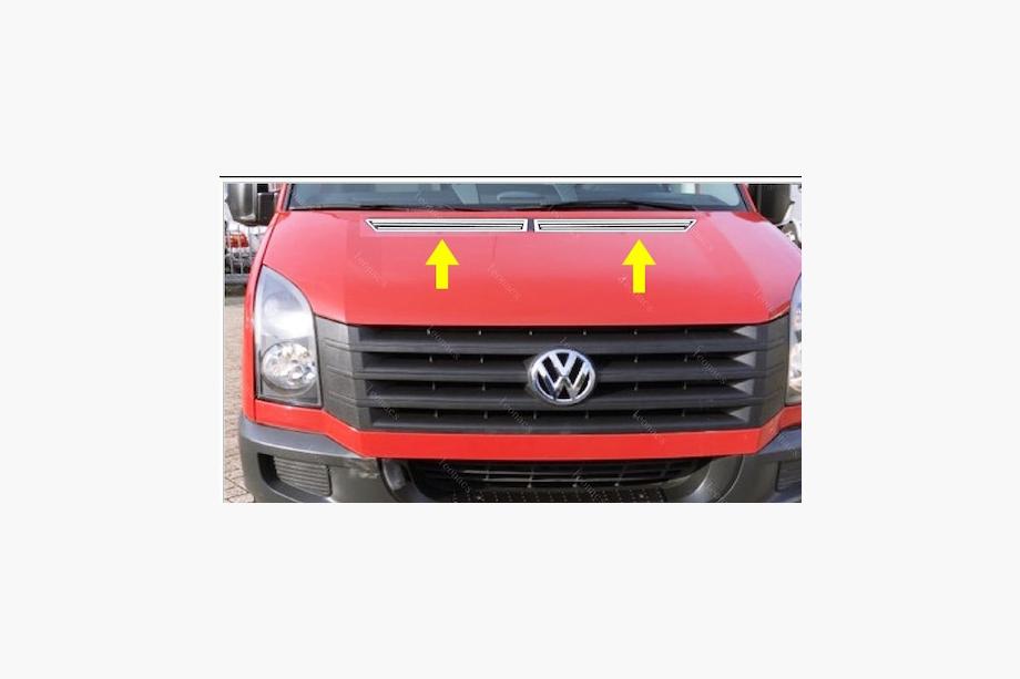 Volkswagen Crafter 2006–2016 Motorkap sierlijst (2 stuks, RVS) Image