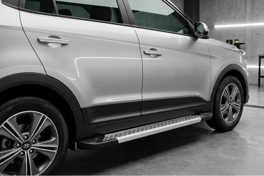 Hyundai Creta 2014–2020 Zijdrempels Vision New Grey (set van 2, aluminium) Foto 1