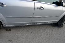 Ford Focus II 2005–2008 Deurstrip (set van 4, RVS) OmsaLine - Italiaans roestvrij staal foto 1