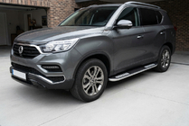 SsangYong Rexton II 2017– Side steps Tayga V2 (2 stuks, aluminium) foto 1