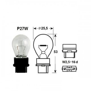 Narva 17941 P27W knipperlichtlamp 12V 27W W2,5x16d foto 2