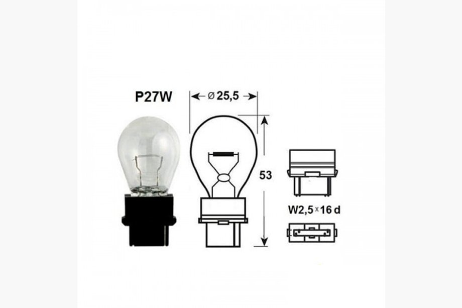 Narva 17941 P27W knipperlichtlamp 12V 27W W2,5x16d Foto 2